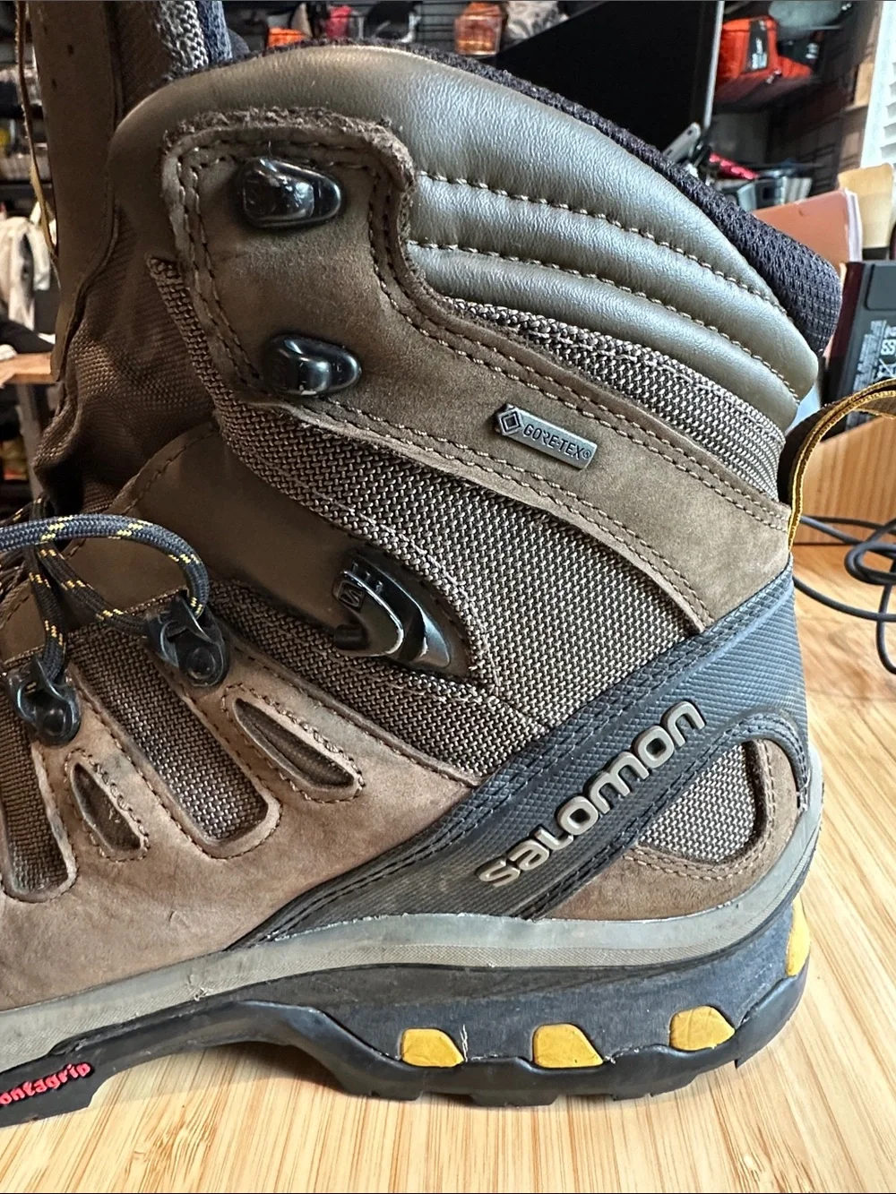 Salomon Brown and Black Men's Trail Hiking Boots - size 11